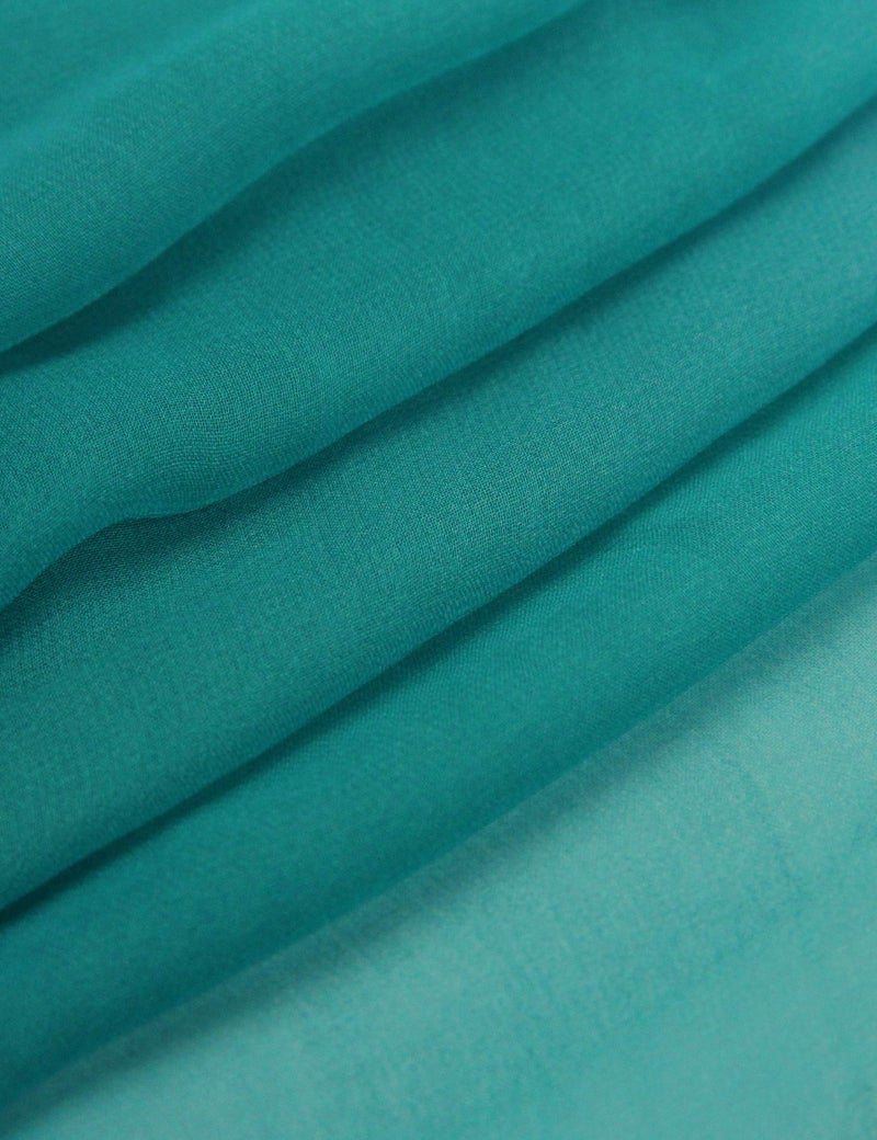 PANTONIGHT Teal Chiffon Long Scarf Gradient Green Shaded Colors Lightweight Scarf For Womens (COL 705) - Image 5